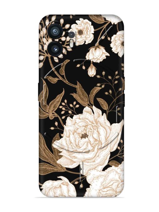 Peonies Roses Floral Embossed Soft Silicone Case for Nothing Phone 2