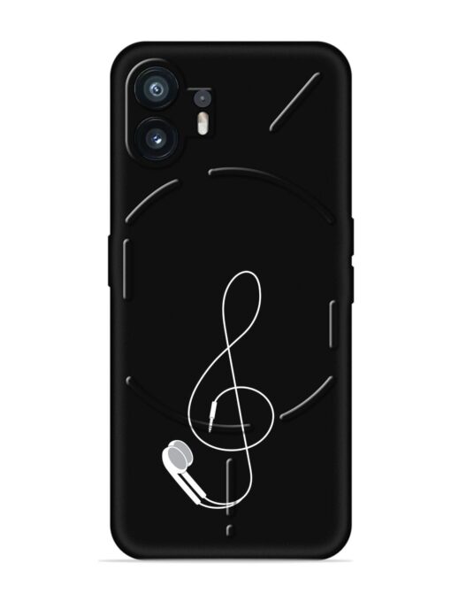 Music Earphone Vector Embossed Soft Silicone Case for Nothing Phone 2