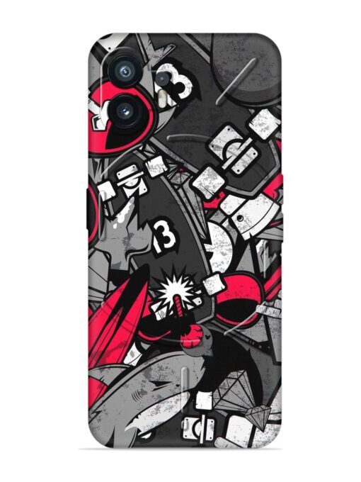 Fictional Doodle Embossed Soft Silicone Case for Nothing Phone 2 Zapvi