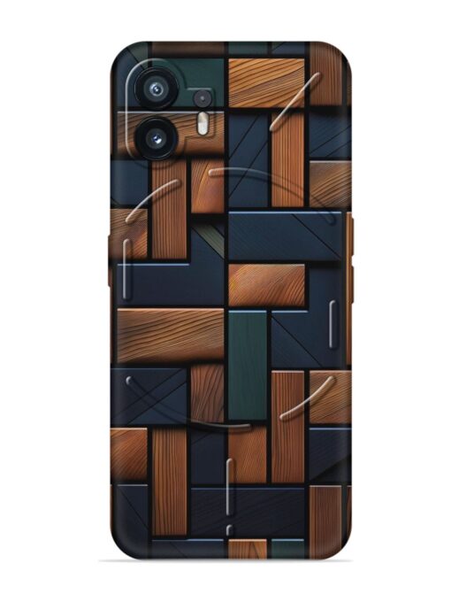 Wooden Background Cubes Embossed Soft Silicone Case for Nothing Phone 2