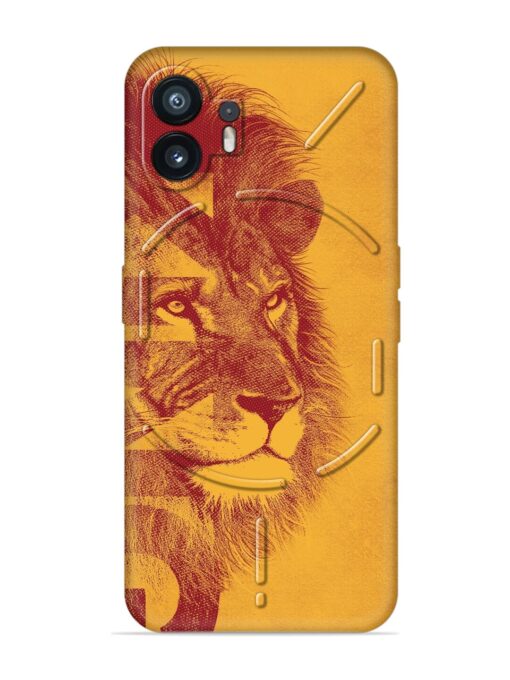 Gold Lion Crown Art Embossed Soft Silicone Case for Nothing Phone 2