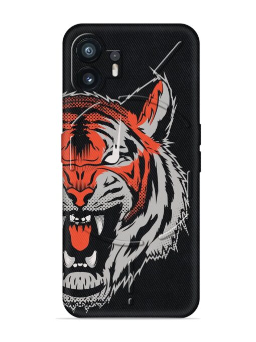 Tiger Aggression Embossed Soft Silicone Case for Nothing Phone 2 Zapvi