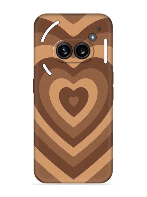 Brown Heart Embossed Soft Silicone Case for Nothing Phone 2A Zapvi