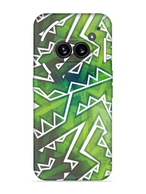 Green Graffiti Seamless Embossed Soft Silicone Case for Nothing Phone 2A Zapvi