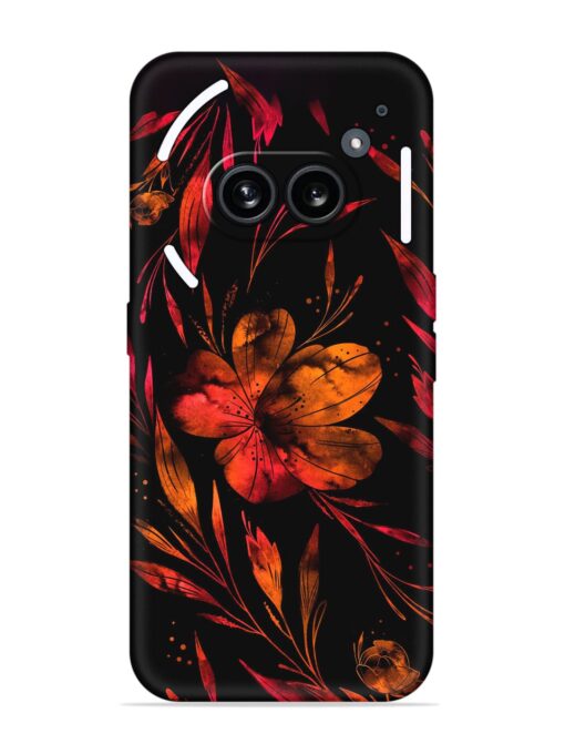 Red Flower Painting Embossed Soft Silicone Case for Nothing Phone 2A Zapvi