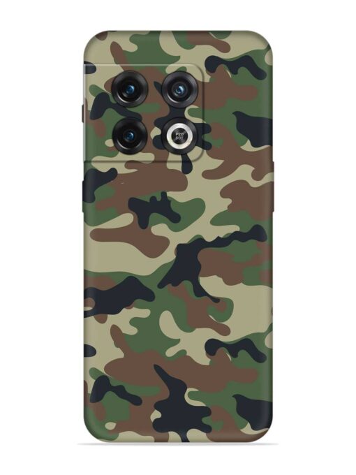 Army Military Camouflage Dark Green Embossed Soft Silicone Case for Oneplus 10 Pro (5G) Zapvi