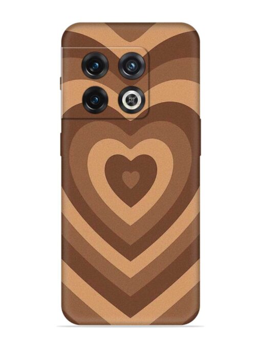 Brown Heart Embossed Soft Silicone Case for Oneplus 10 Pro (5G) Zapvi