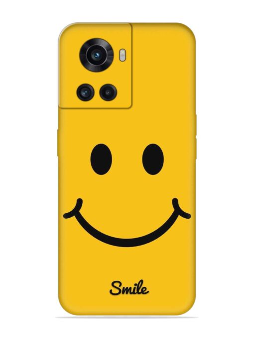 Yellow Smiley Embossed Soft Silicone Case for Oneplus 10R (5G) Zapvi