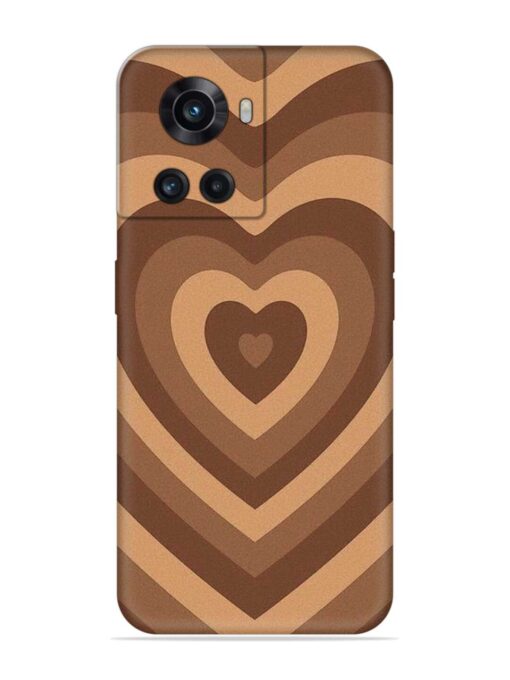 Brown Heart Embossed Soft Silicone Case for Oneplus 10R (5G) Zapvi