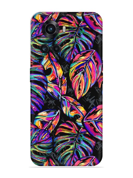 Tropical Seamless Vector Embossed Soft Silicone Case for Oneplus 10R (5G) Zapvi