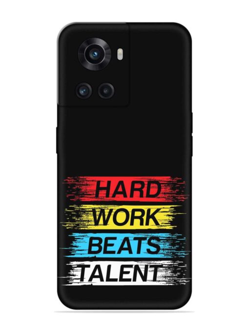 Hard Work Beats Embossed Soft Silicone Case for Oneplus 10R (5G) Zapvi