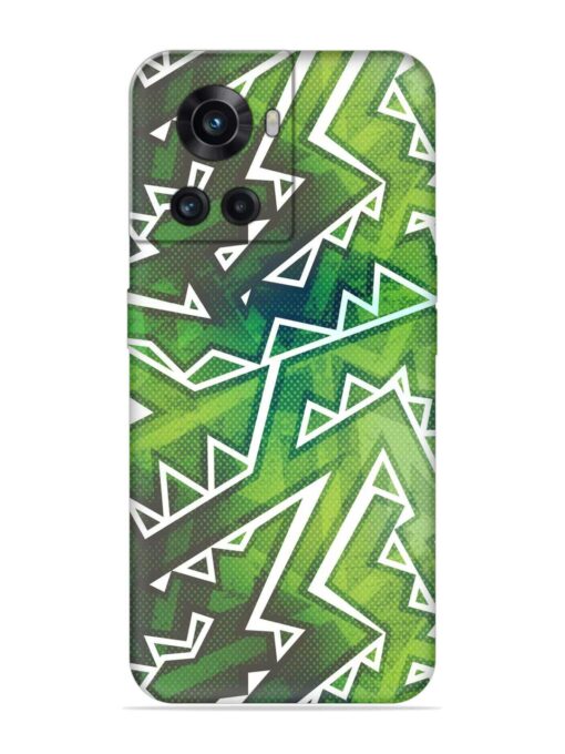 Green Graffiti Seamless Embossed Soft Silicone Case for Oneplus 10R (5G)