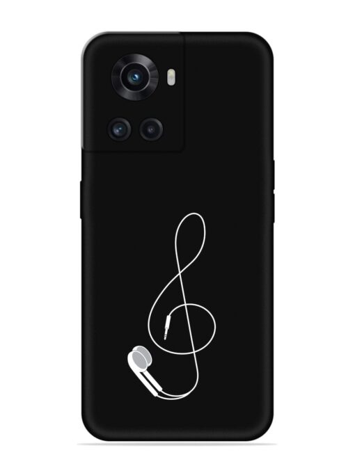 Music Earphone Vector Embossed Soft Silicone Case for Oneplus 10R (5G) Zapvi