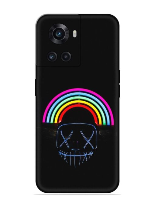 Mask Rainbow Embossed Soft Silicone Case for Oneplus 10R (5G) Zapvi