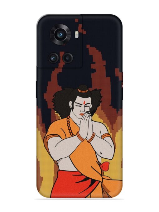 Shree Ram Vector Embossed Soft Silicone Case for Oneplus 10R (5G) Zapvi