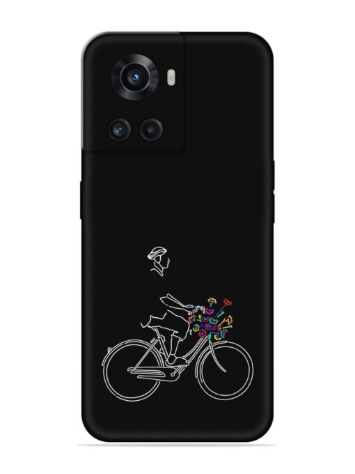 Minimalist Cycle Art Embossed Soft Silicone Case for Oneplus 10R (5G) Zapvi