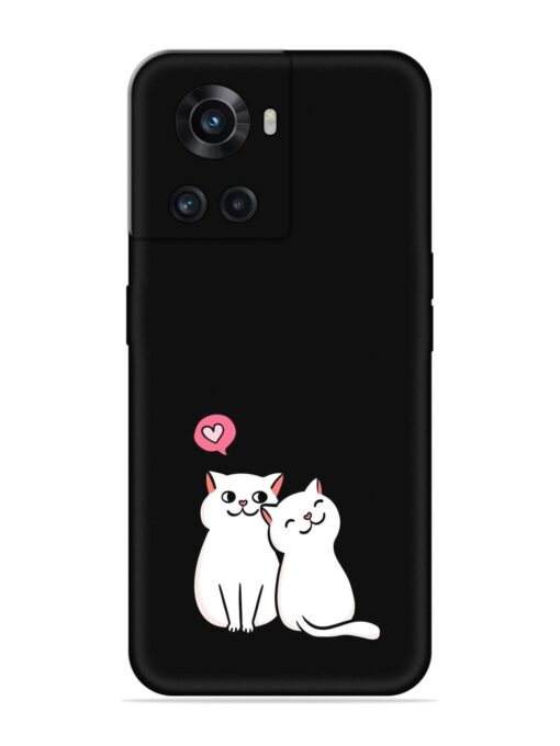 Cute Loving Cats Embossed Soft Silicone Case for Oneplus 10R (5G) Zapvi