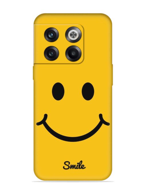 Yellow Smiley Embossed Soft Silicone Case for Oneplus 10T (5G) Zapvi