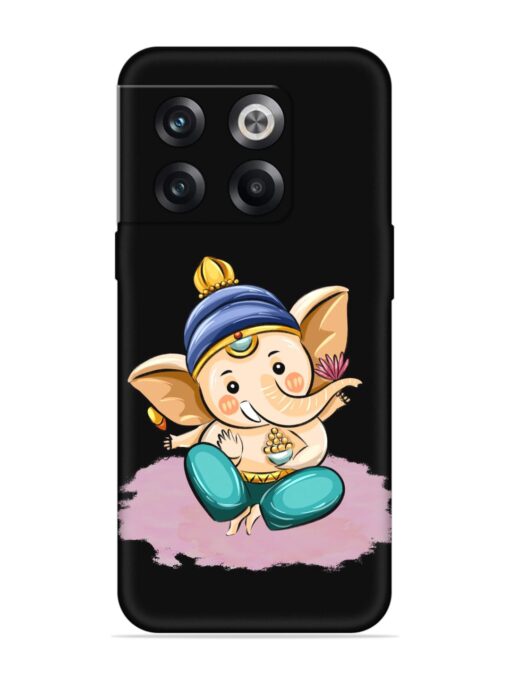 Bal Ganesh Vector Art Embossed Soft Silicone Case for Oneplus 10T (5G) Zapvi