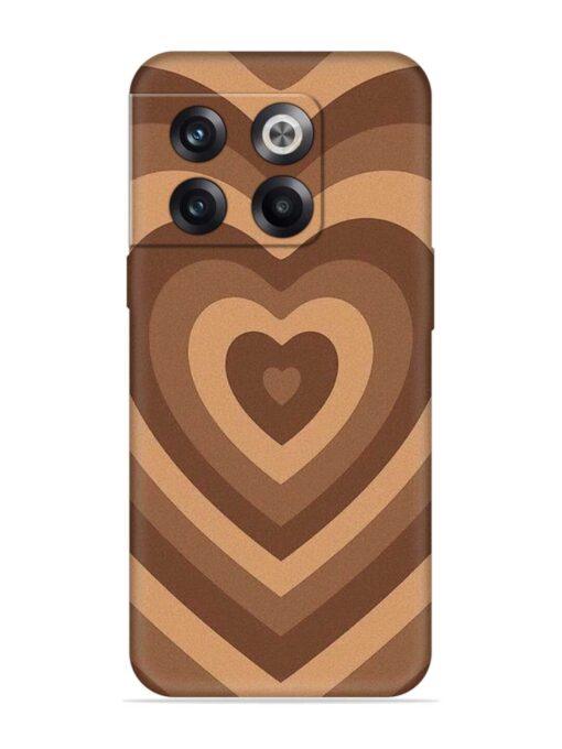 Brown Heart Embossed Soft Silicone Case for Oneplus 10T (5G) Zapvi