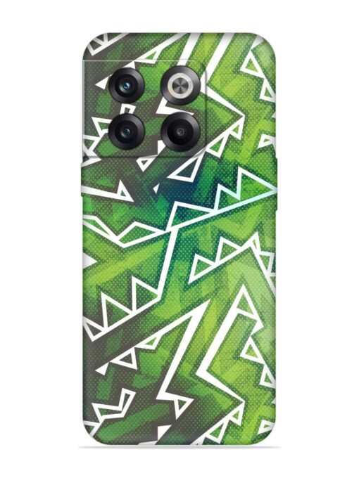 Green Graffiti Seamless Embossed Soft Silicone Case for Oneplus 10T (5G)