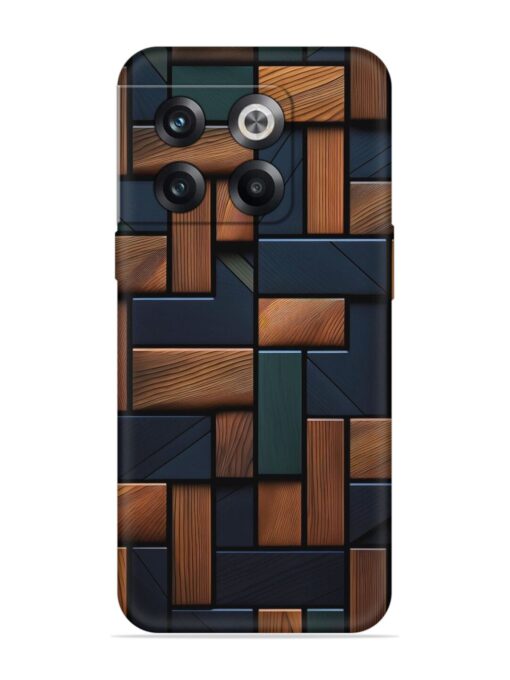 Wooden Background Cubes Embossed Soft Silicone Case for Oneplus 10T (5G) Zapvi