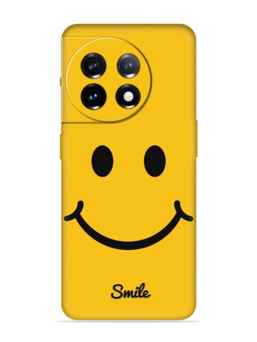 Yellow Smiley Embossed Soft Silicone Case for Oneplus 11 (5G)