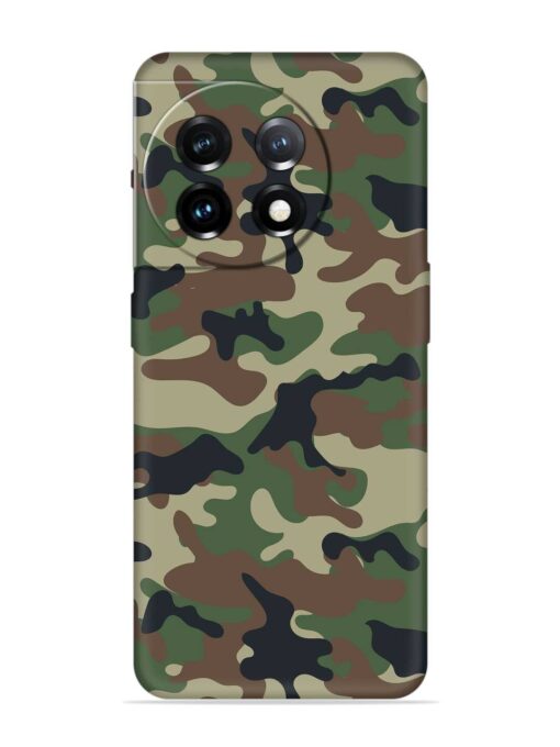 Army Military Camouflage Dark Green Embossed Soft Silicone Case for Oneplus 11 (5G) Zapvi