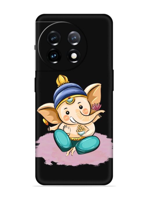 Bal Ganesh Vector Art Embossed Soft Silicone Case for Oneplus 11 (5G)