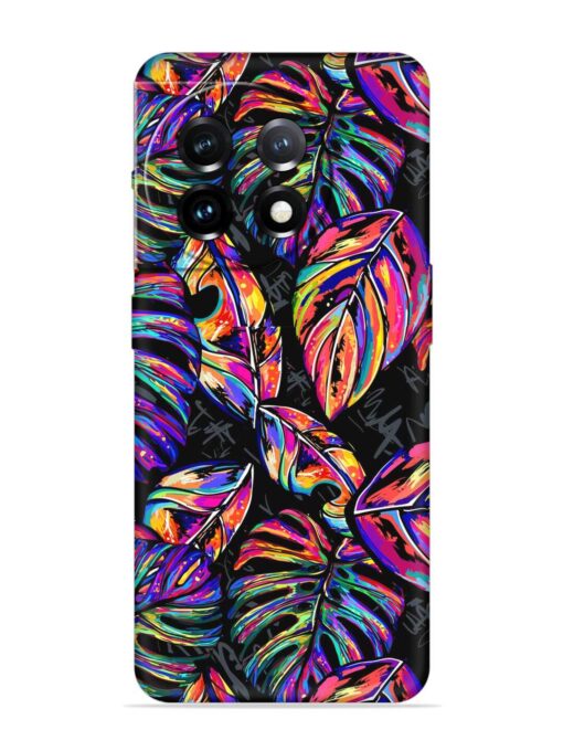 Tropical Seamless Vector Embossed Soft Silicone Case for Oneplus 11 (5G)