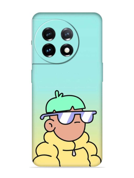 Doodles Cool Character Embossed Soft Silicone Case for Oneplus 11 (5G)