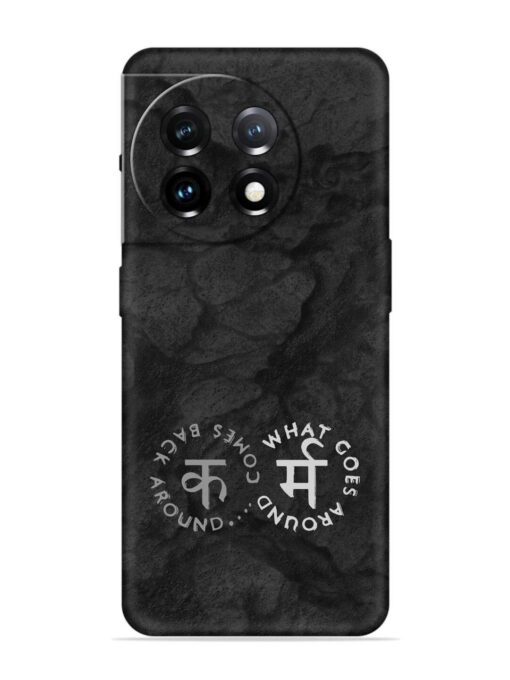 Karma Hindi Word Embossed Soft Silicone Case for Oneplus 11 (5G)