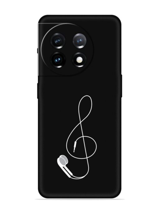 Music Earphone Vector Embossed Soft Silicone Case for Oneplus 11 (5G)