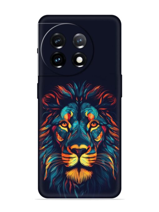 Colorful Lion Embossed Soft Silicone Case for Oneplus 11 (5G)