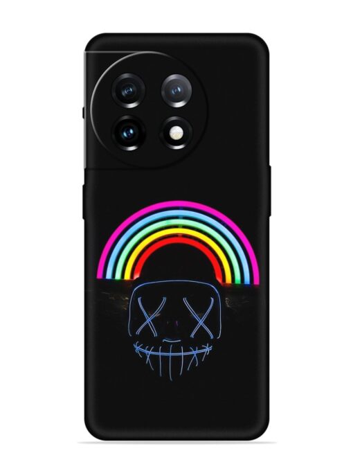 Mask Rainbow Embossed Soft Silicone Case for Oneplus 11 (5G)