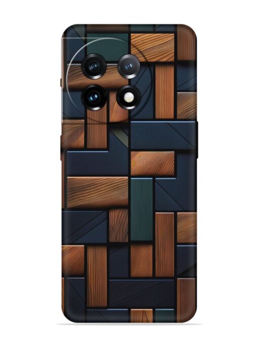 Wooden Background Cubes Embossed Soft Silicone Case for Oneplus 11 (5G)