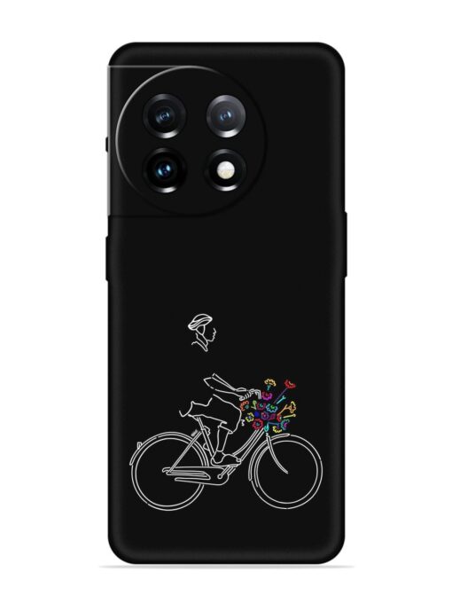 Minimalist Cycle Art Embossed Soft Silicone Case for Oneplus 11 (5G)