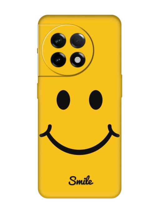 Yellow Smiley Embossed Soft Silicone Case for Oneplus 11R (5G) Zapvi