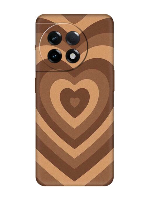 Brown Heart Embossed Soft Silicone Case for Oneplus 11R (5G) Zapvi