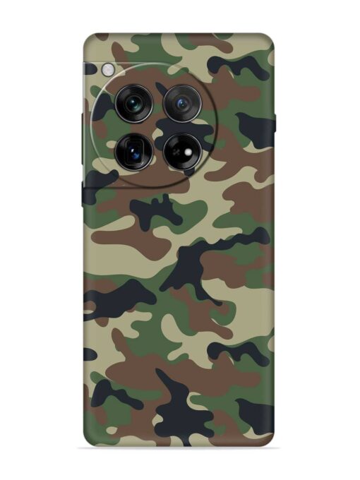 Army Military Camouflage Dark Green Embossed Soft Silicone Case for Oneplus 12 (5G)