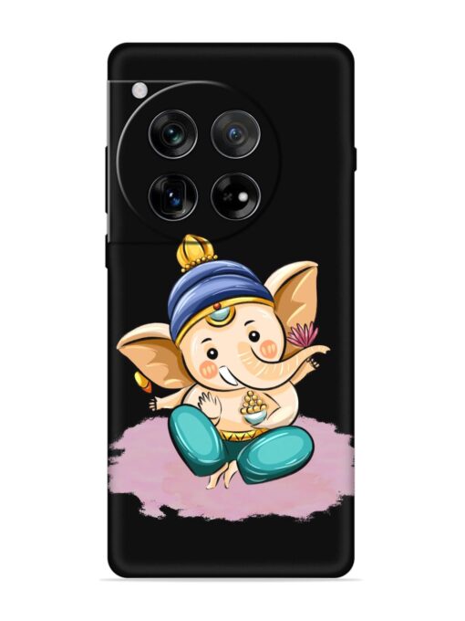 Bal Ganesh Vector Art Embossed Soft Silicone Case for Oneplus 12 (5G)