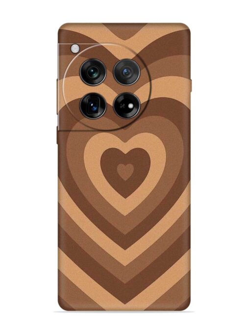 Brown Heart Embossed Soft Silicone Case for Oneplus 12 (5G) Zapvi