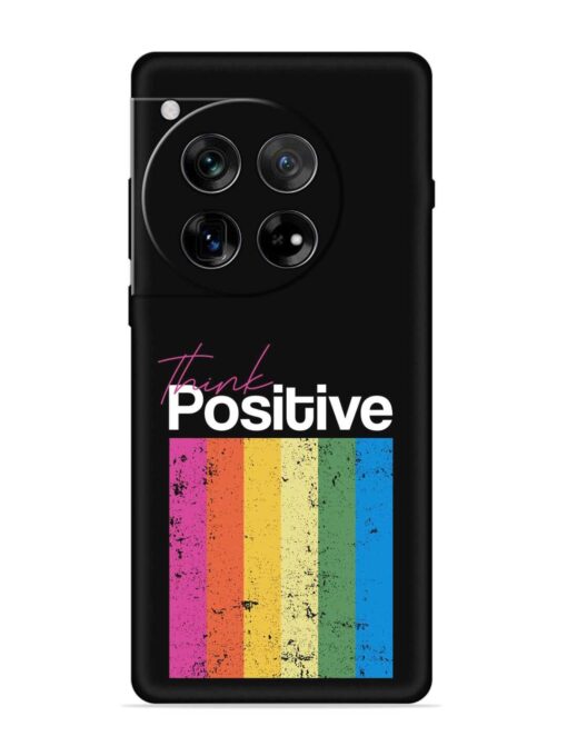 Think Positive Typography Embossed Soft Silicone Case for Oneplus 12 (5G)