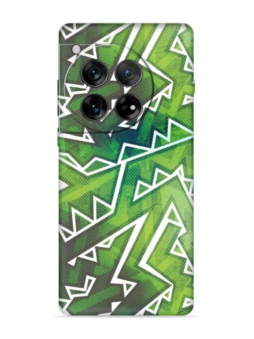 Green Graffiti Seamless Embossed Soft Silicone Case for Oneplus 12 (5G)