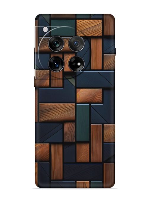 Wooden Background Cubes Embossed Soft Silicone Case for Oneplus 12 (5G)