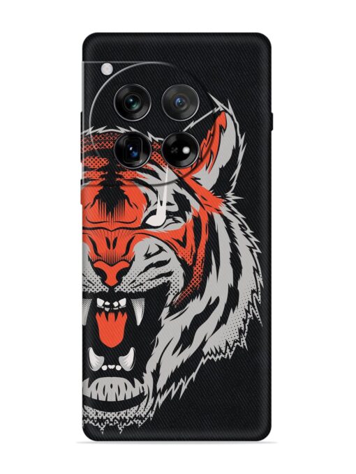 Tiger Aggression Embossed Soft Silicone Case for Oneplus 12 (5G)