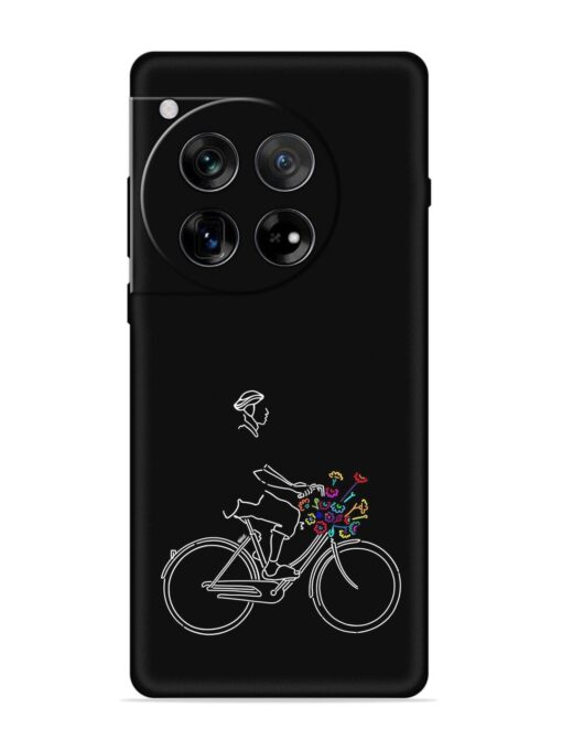 Minimalist Cycle Art Embossed Soft Silicone Case for Oneplus 12 (5G)