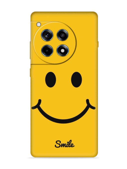 Yellow Smiley Embossed Soft Silicone Case for Oneplus 12R (5G) Zapvi