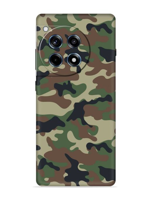 Army Military Camouflage Dark Green Embossed Soft Silicone Case for Oneplus 12R (5G) Zapvi