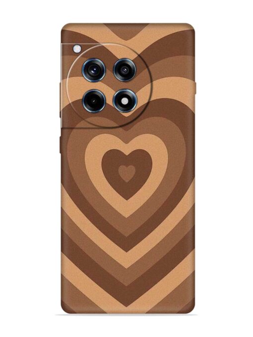 Brown Heart Embossed Soft Silicone Case for Oneplus 12R (5G) Zapvi